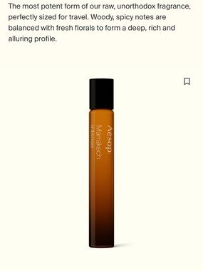 Aesop Marrakech Intense Parfum 0.3 oz Travel Size. Brand new